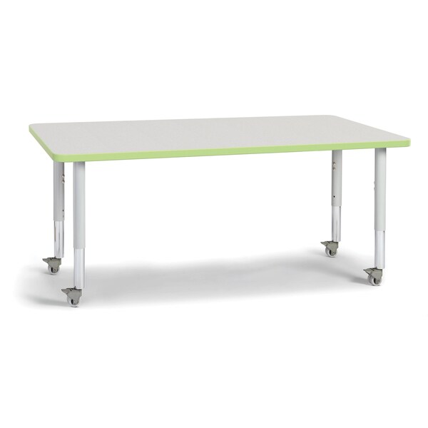 Berries Rectangle Activity Table, 30 in. x 60 in., Mobile, Freckled Gray/Key Lime/Gray